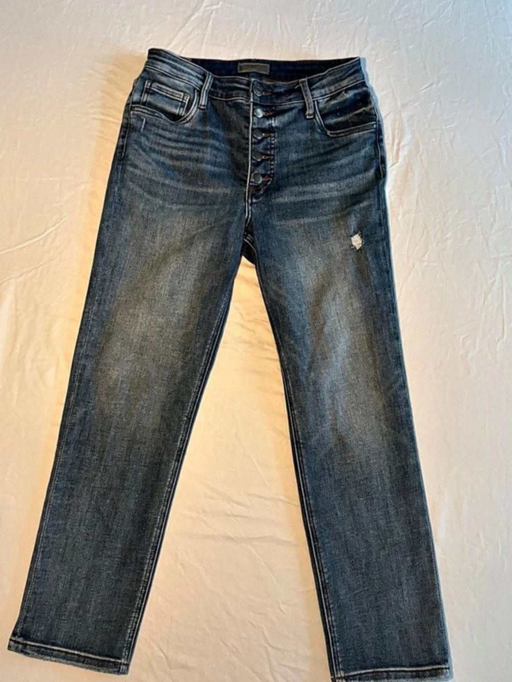 Kut from the Kloth Rachael Fab Ab Mom Jean High Rise Skinny Jeans Blue Waist 6